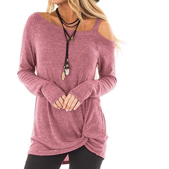 Super cute woman top long sleeve knot twist front - Picture 4 of 8